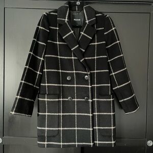 Madewell Hollis Double-Breasted Coat in Windowpane